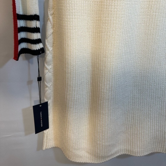 Tommy Hilfiger Womens Size M Long Sleeve Textured Knit Sweater Dress Cream - Picture 13 of 15